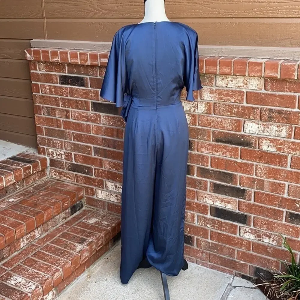 Keepsake The Label Raindrops Jumpsuit NWT Midnight Navy Blue Wide Leg Medium